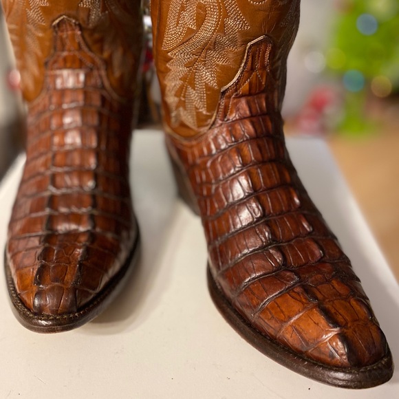 Ladies Handmade USA Lucchese Caiman Ridge Western Boots - 7.5 B - Picture 4 of 11